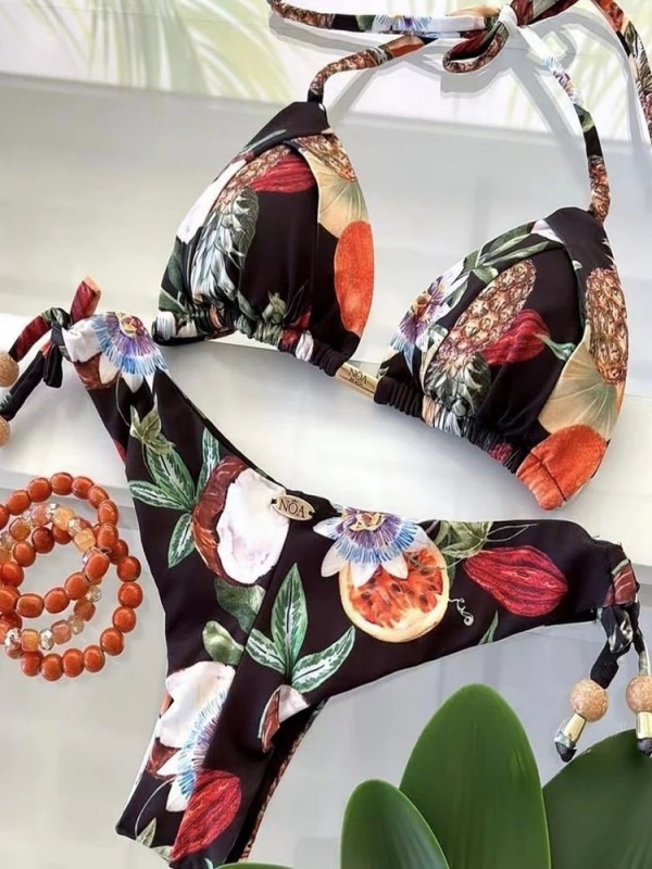Bikini-Set, brasilianischer Stil, Bandage-Push-up-Badebekleidung 2023