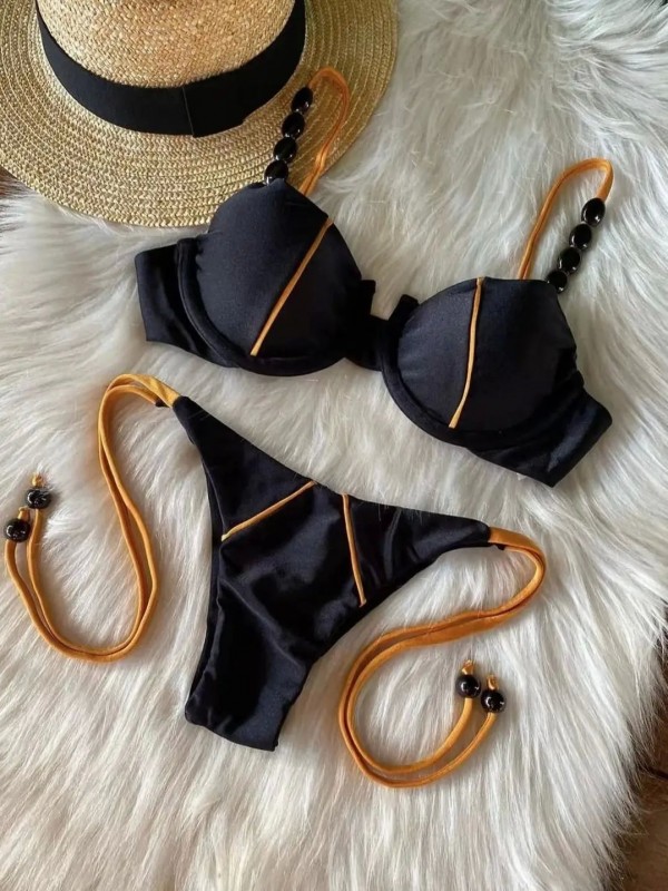 New Sexy Push-Up Bikini Set for Women - Low Waist Two-Piece Swimsuit