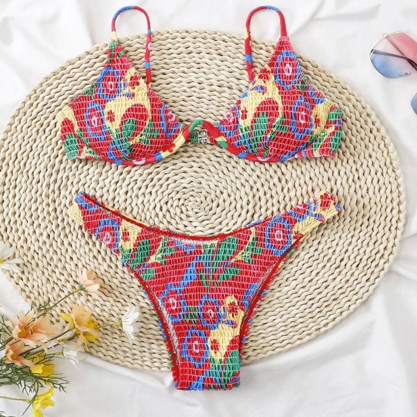 Bikini Sexy suspendu sangle de cou sangle réglable Spandex maillot de bain Bikini maillot de bain Sexy minceur rassemblement pla