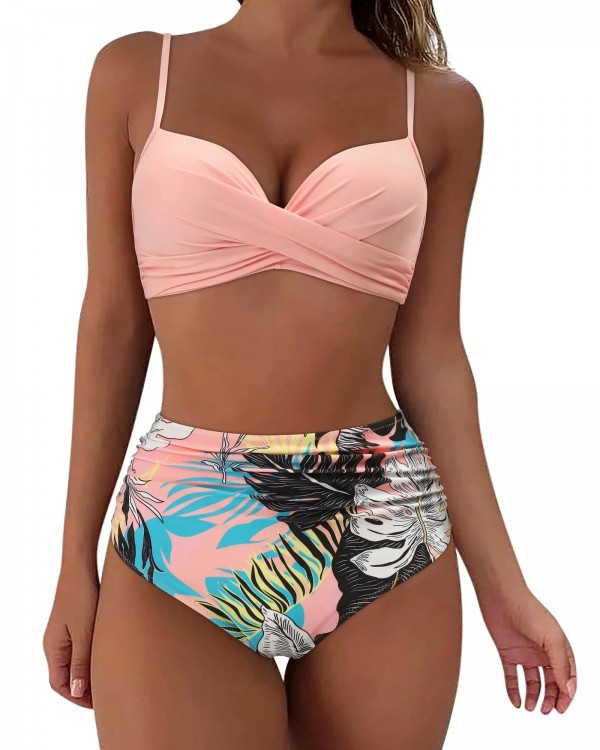 Vintage Bikinis 2025 Push Up Damen Badeanzug High Waist Print Sommer Bademode