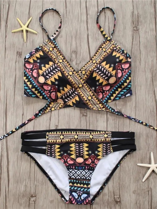 Bikini Bandage Aztèque Sexy 2022 - String con Tirantes