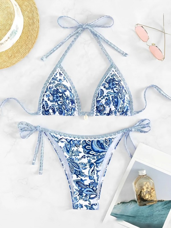 2025 String Triangle Bikini Set for Women - Two Piece Swimsuit