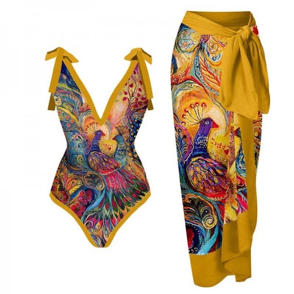 Conjunto Bikini Push Up Estampado Floral Volantes - 2023