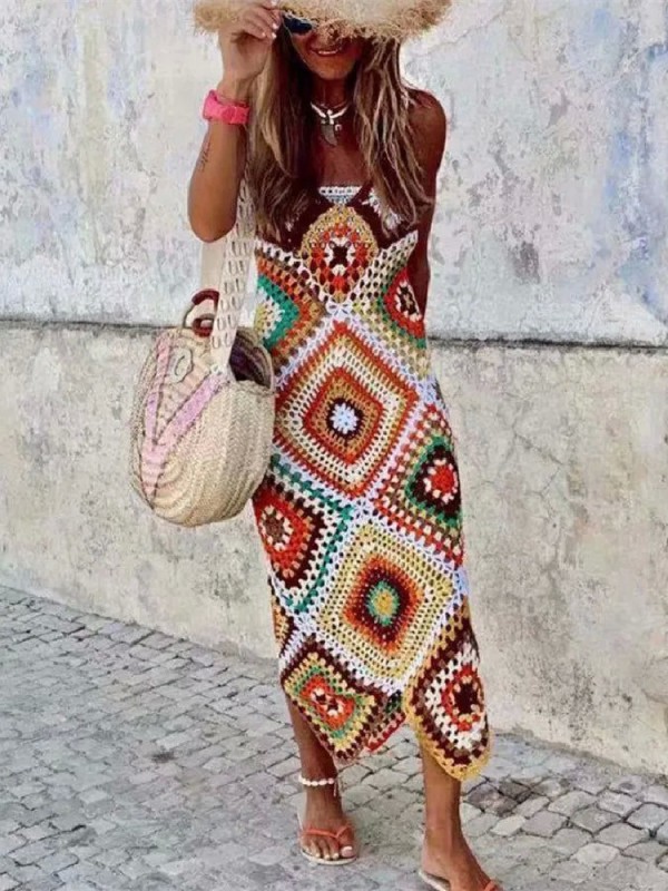 Túnica de playa en crochet hecha a mano - Amissié sexy