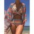 Maillot de bain 3 pièces pour femmes, ensemble Bikini au Crochet + Long châle, résistant au soleil, torsadé, Push Up, taille hau | 19,50 $ | OKKO MODE