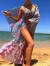 Maillot de bain 3 pièces pour femmes, ensemble Bikini au Crochet + Long châle, résistant au soleil, torsadé, Push Up, taille hau | 19,50 $ | OKKO MODE